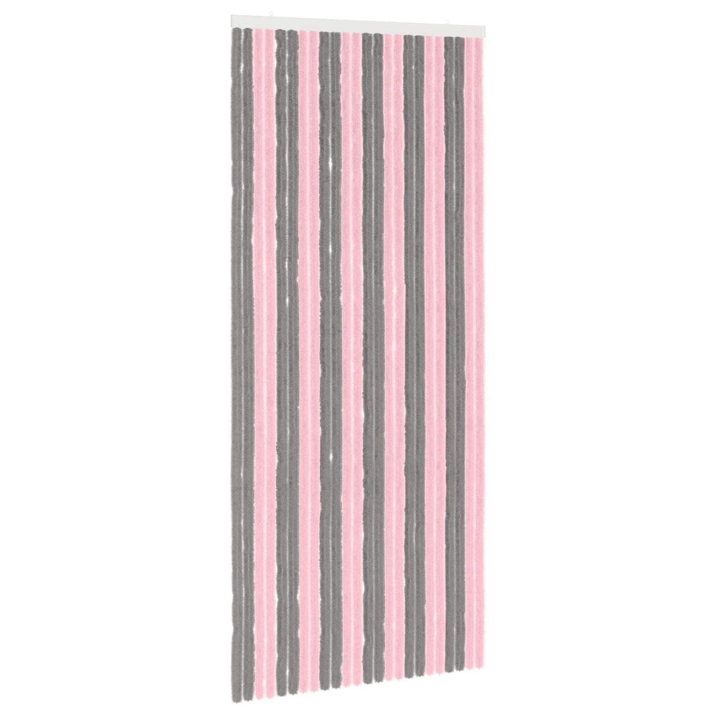 Insect Curtain Chenille Silver Grey and Pink 100 x 230 cm