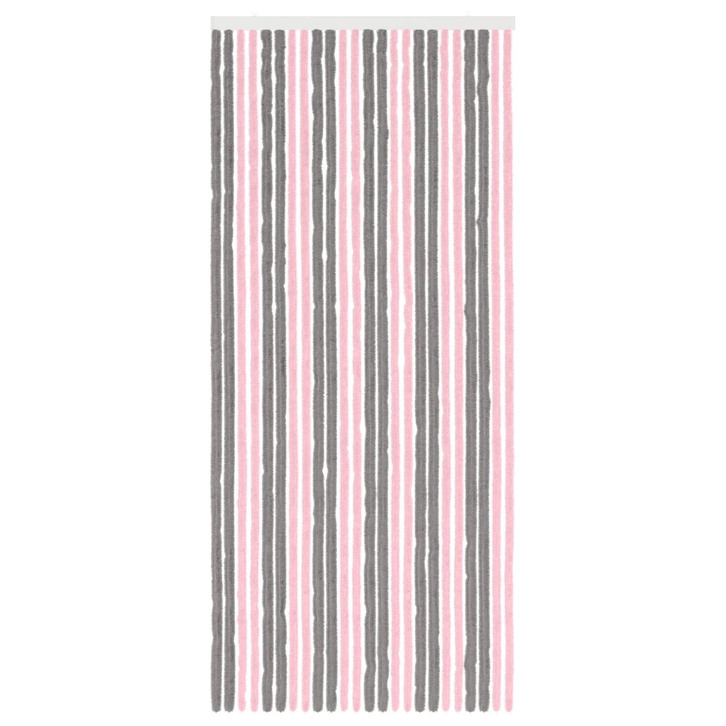 Insect Curtain Chenille Silver Grey and Pink 100 x 230 cm