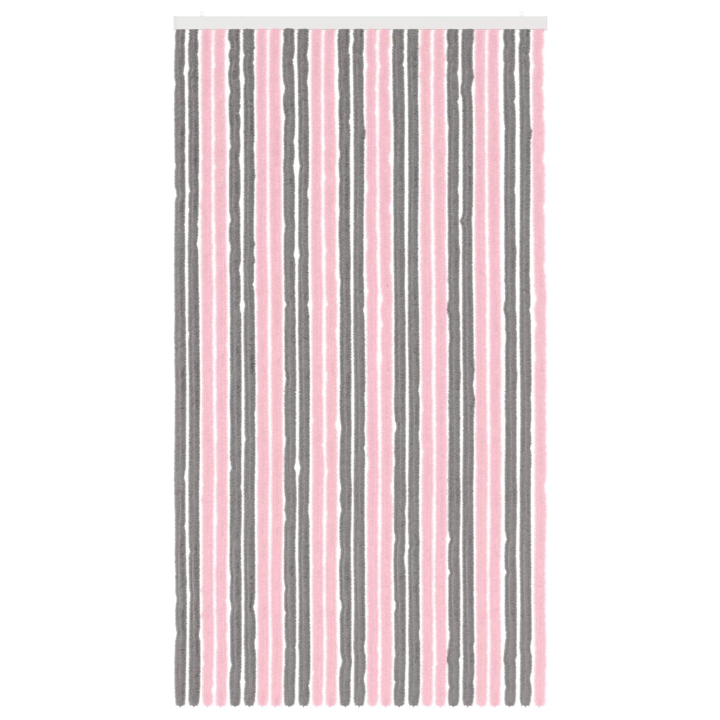 Insect Curtain Chenille Silver Grey and Pink 118 x 220 cm