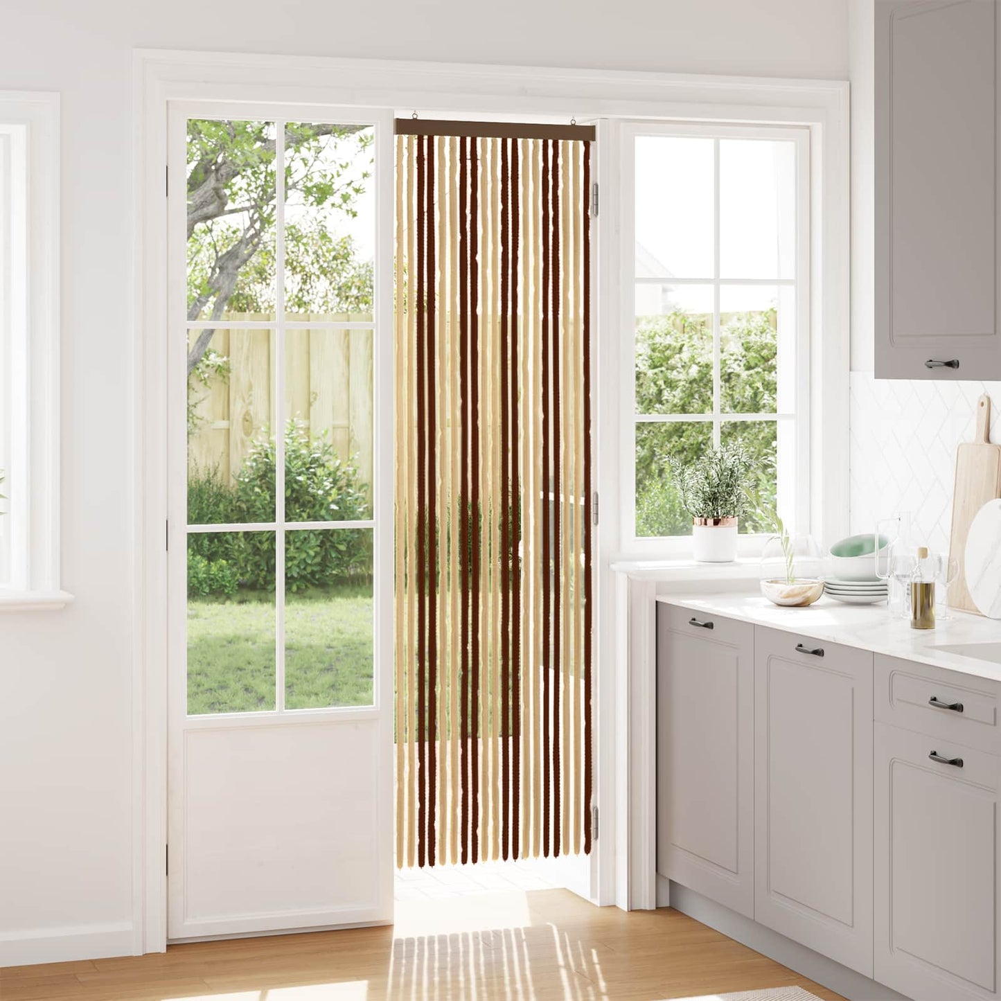 Insect Curtain Chenille Brown and Beige 56 x 200 cm 100% PP