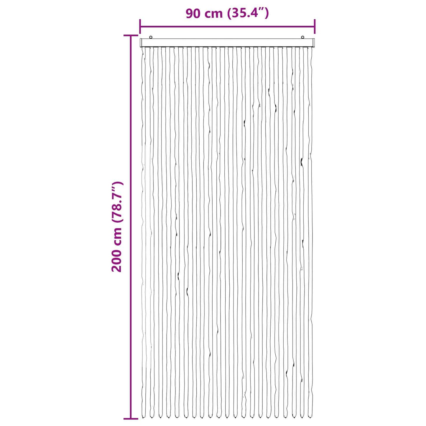 Insect Curtain Chenille Brown and Beige 90 x 200 cm 100% PP