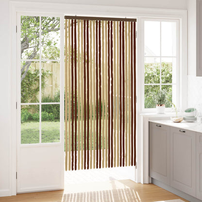 Insect Curtain Chenille Brown and Beige 100 x 200 cm 100% PP