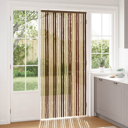 Insect Curtain Chenille Brown and Beige 100 x 220 cm 100% PP