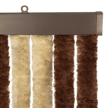 Insect Curtain Chenille Brown and Beige 100 x 230 cm 100% PP