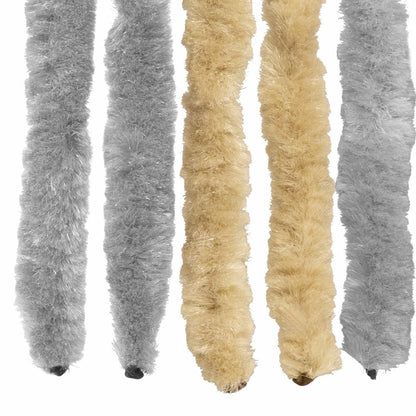 Insect Curtain Chenille Grey and Beige 90 x 220 cm 100% PP