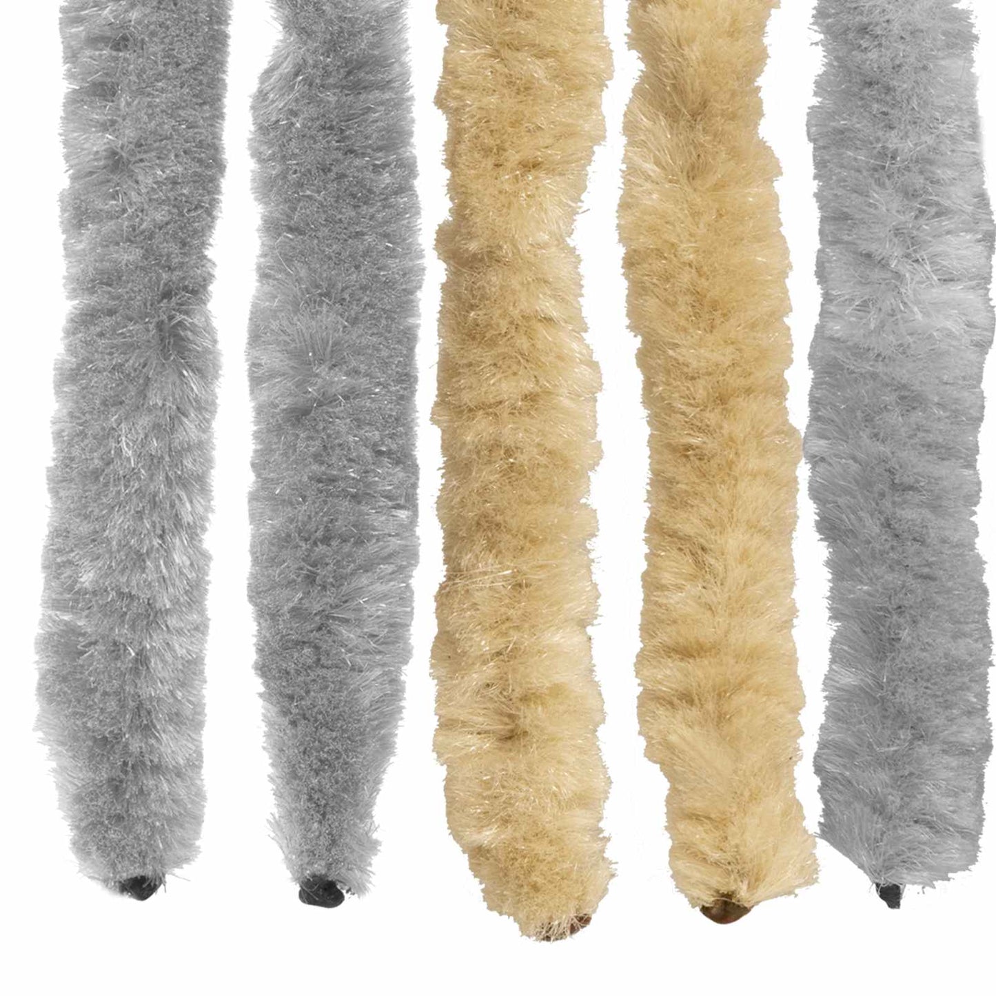 Insect Curtain Chenille Grey and Beige 100 x 200 cm 100% PP