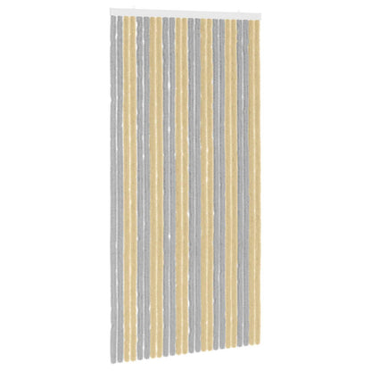 Insect Curtain Chenille Grey and Beige 100 x 200 cm 100% PP