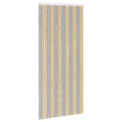 Insect Curtain Chenille Grey and Beige 100 x 220 cm 100% PP