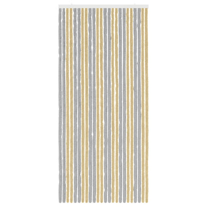Insect Curtain Chenille Grey and Beige 100 x 220 cm 100% PP
