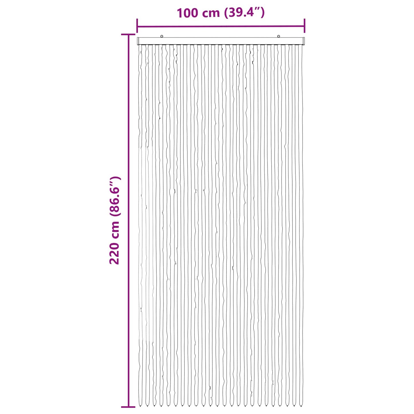 Insect Curtain Chenille Grey and Beige 100 x 220 cm 100% PP