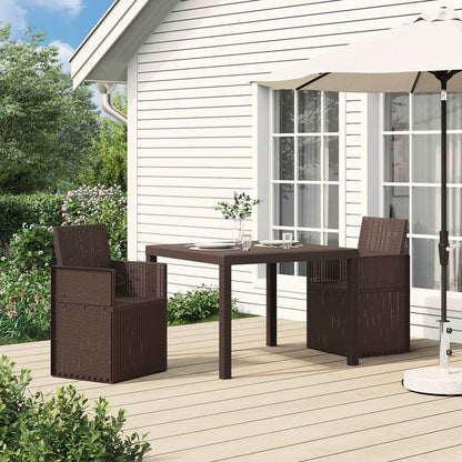 Garden Dining Chairs 2 pcs Brown PP