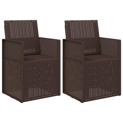 Garden Dining Chairs 2 pcs Brown PP