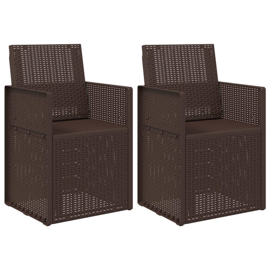 Garden Dining Chairs 2 pcs Brown PP
