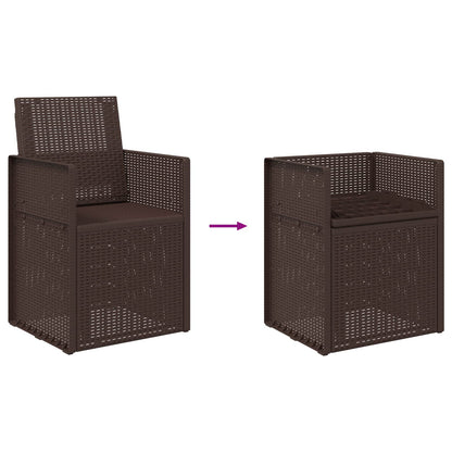 Garden Dining Chairs 2 pcs Brown PP