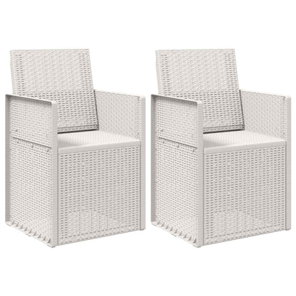 Garden Dining Chairs 2 pcs White PP