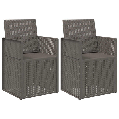 Garden Dining Chairs 2 pcs Light Grey PP