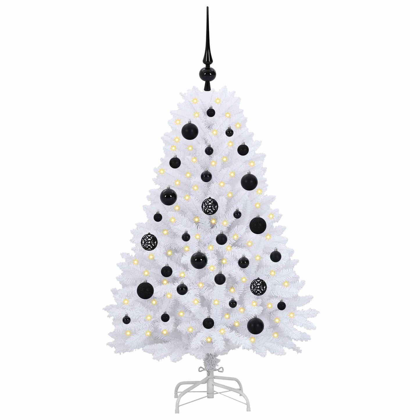 Artificial Hinged Christmas Tree White 120 cm PVC and Steel