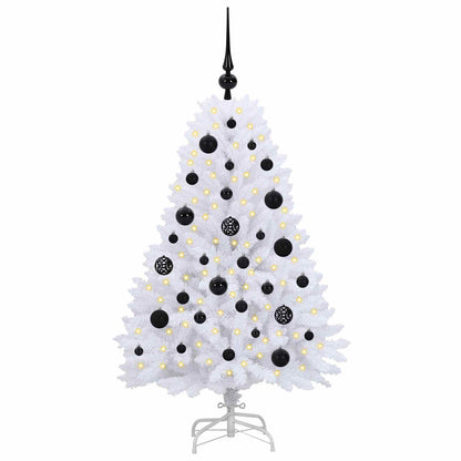 Artificial Hinged Christmas Tree White 120 cm PVC and Steel