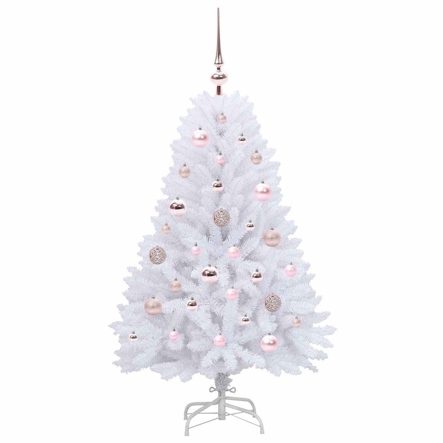 Artificial Hinged Christmas Tree White 120 cm PVC and Steel