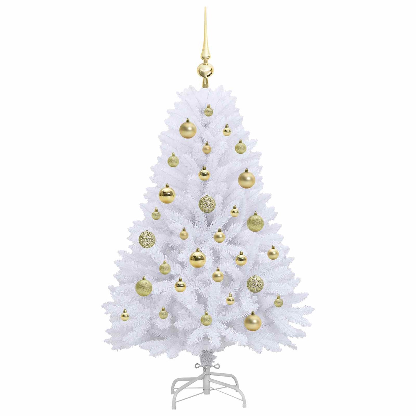 Artificial Hinged Christmas Tree White 120 cm PVC and Steel