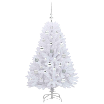Artificial Hinged Christmas Tree White 120 cm PVC and Steel