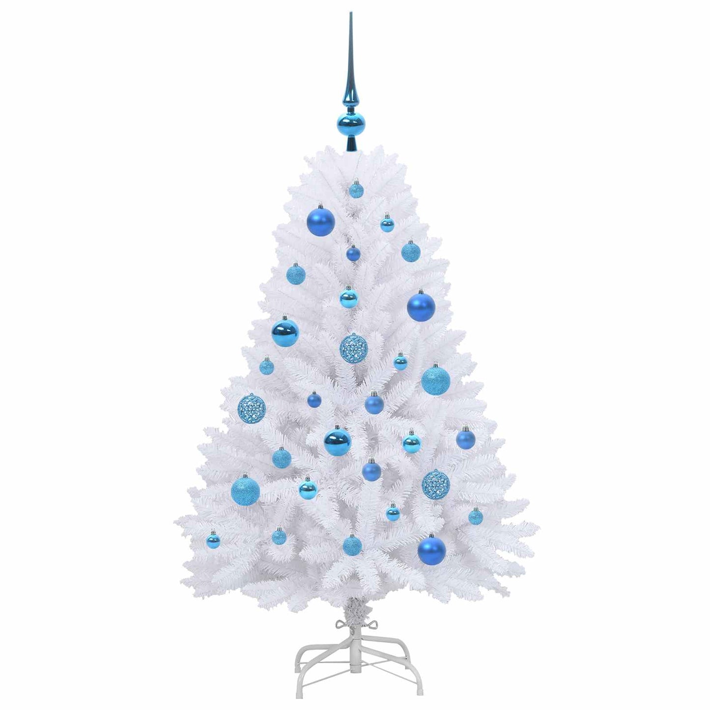Artificial Hinged Christmas Tree White 120 cm PVC and Steel