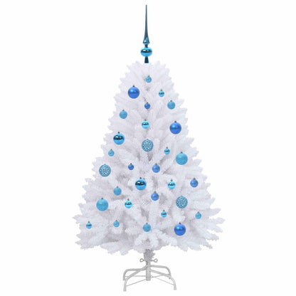 Artificial Hinged Christmas Tree White 120 cm PVC and Steel