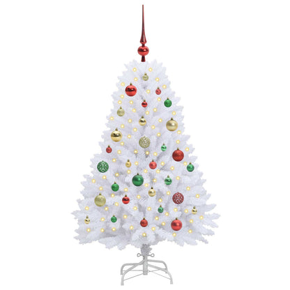 Artificial Hinged Christmas Tree White 120 cm PVC and Steel