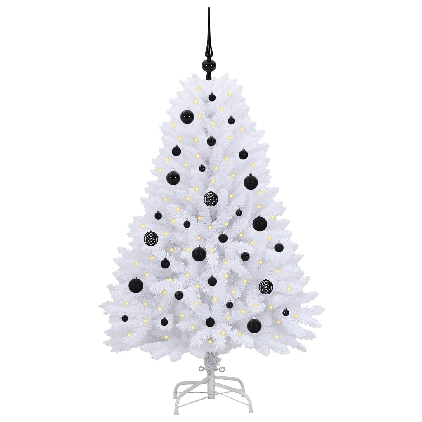 Artificial Hinged Christmas Tree White 150 cm PVC and Steel