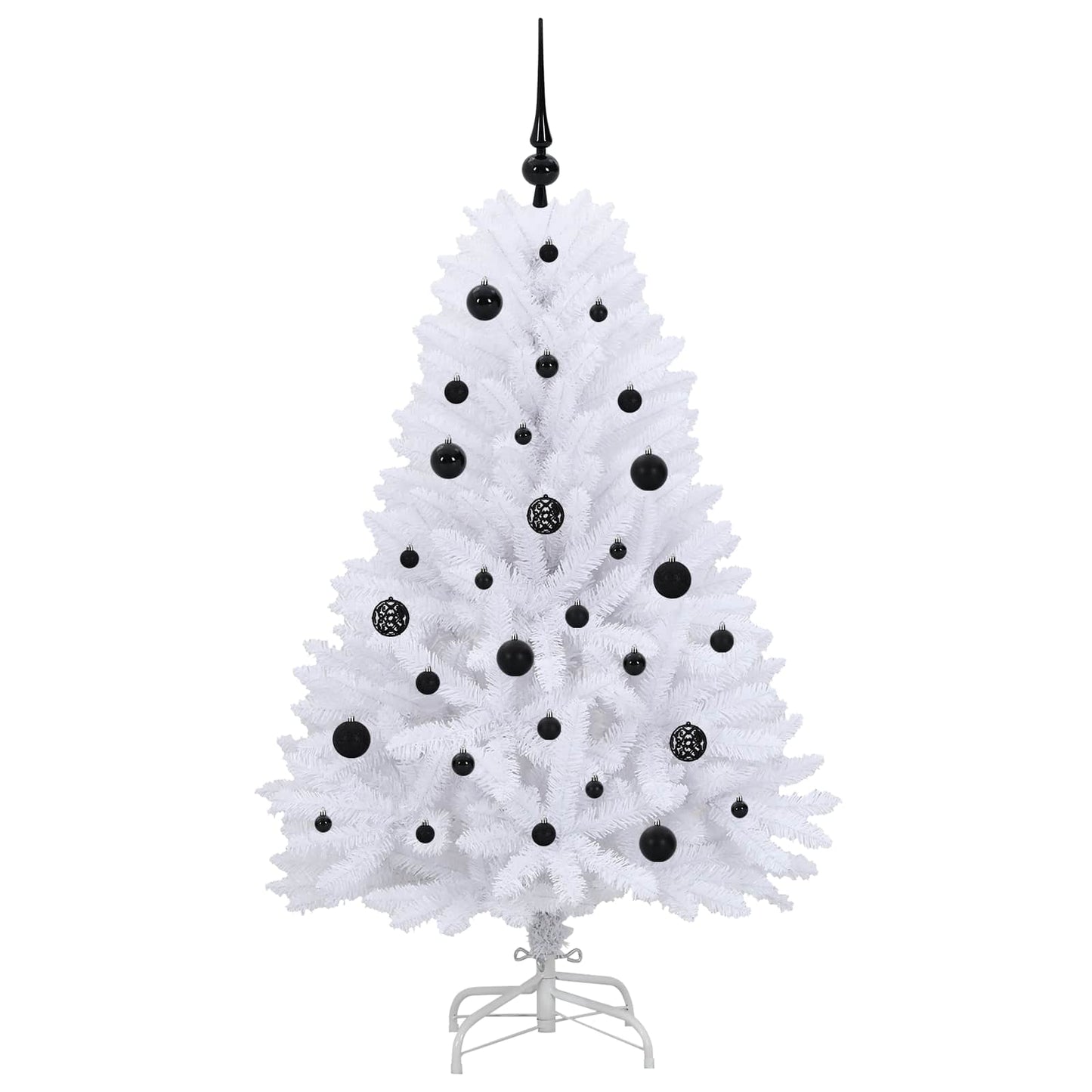 Artificial Hinged Christmas Tree White 150 cm PVC and Steel