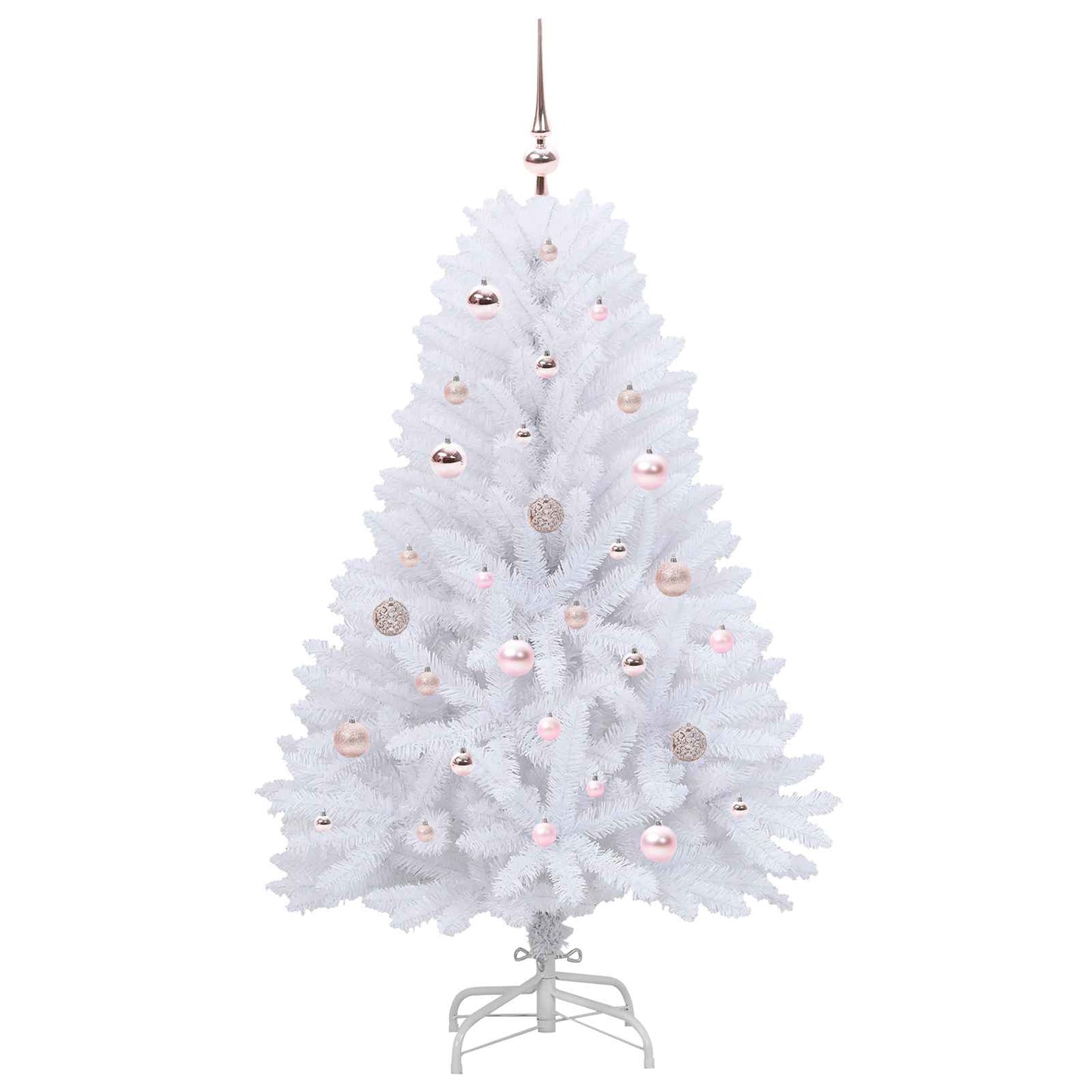 Artificial Hinged Christmas Tree White 150 cm PVC and Steel