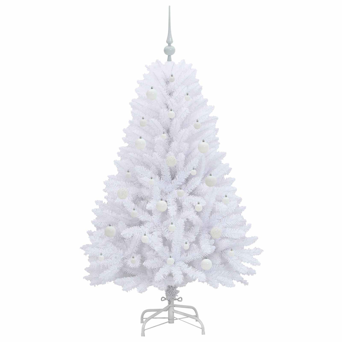 Artificial Hinged Christmas Tree White 150 cm PVC and Steel