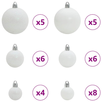 Artificial Hinged Christmas Tree White 150 cm PVC and Steel