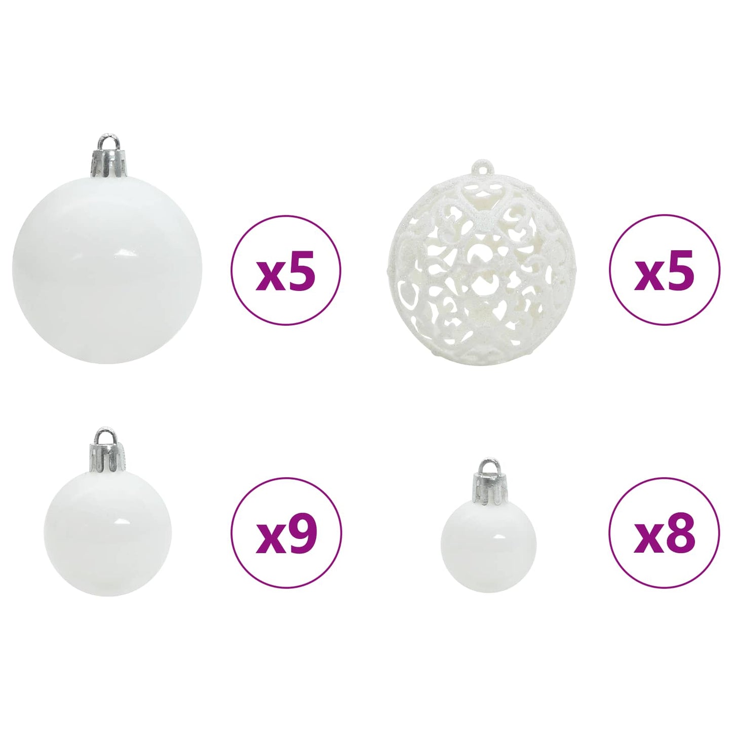 Artificial Hinged Christmas Tree White 150 cm PVC and Steel
