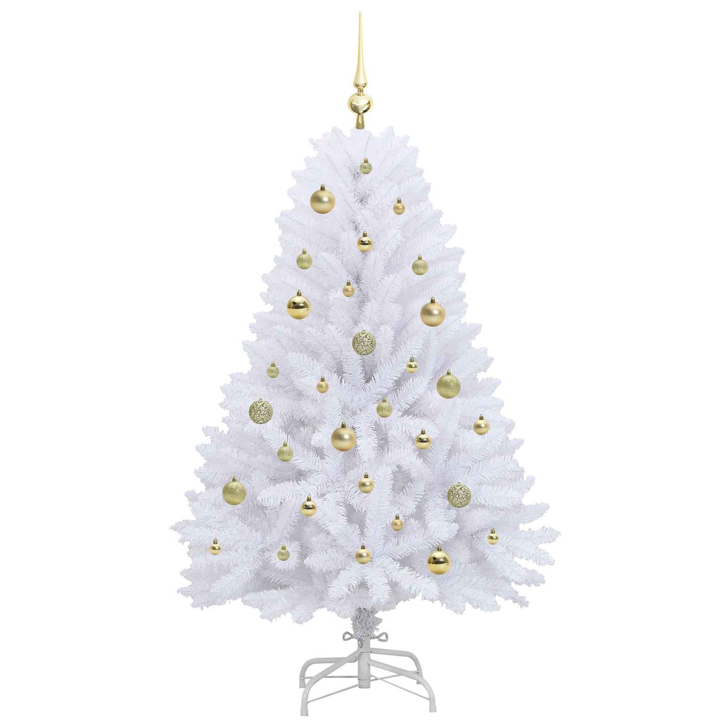 Artificial Hinged Christmas Tree White 150 cm PVC and Steel