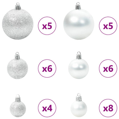 Artificial Hinged Christmas Tree White 150 cm PVC and Steel