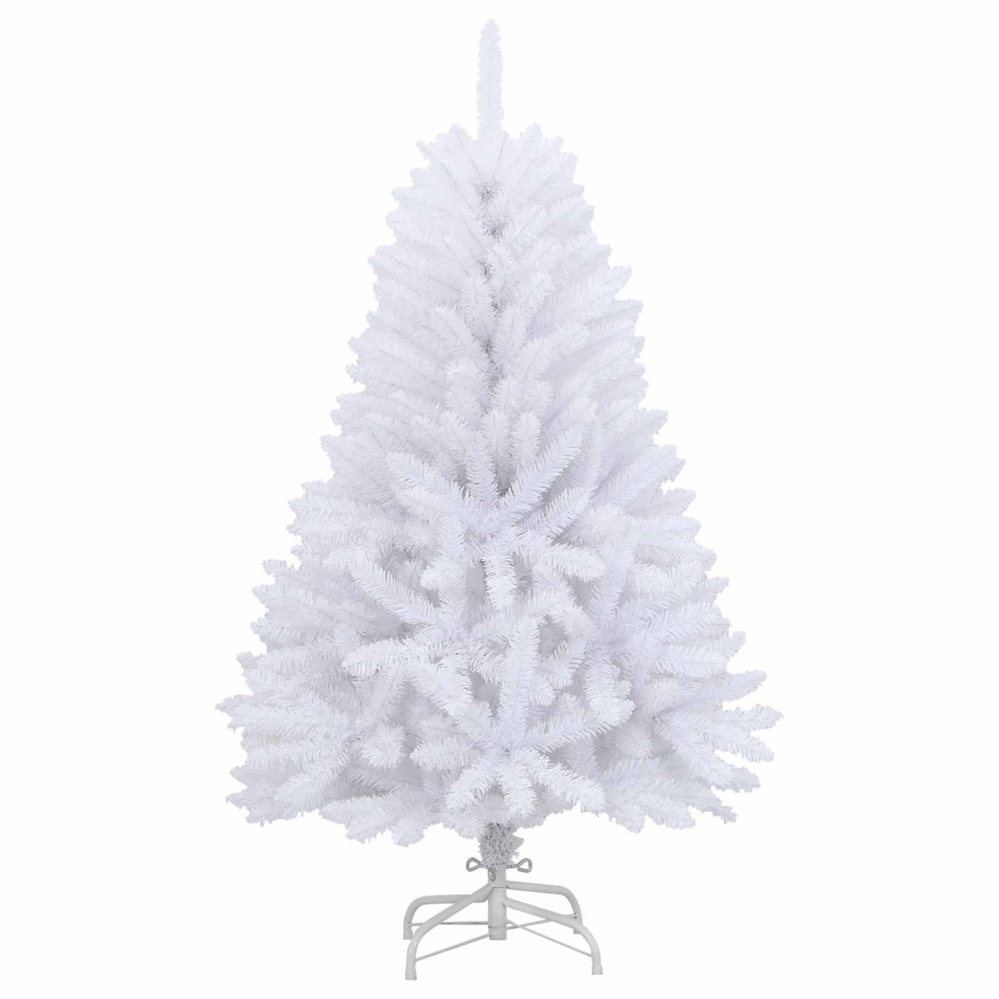 Artificial Hinged Christmas Tree White 150 cm PVC and Steel