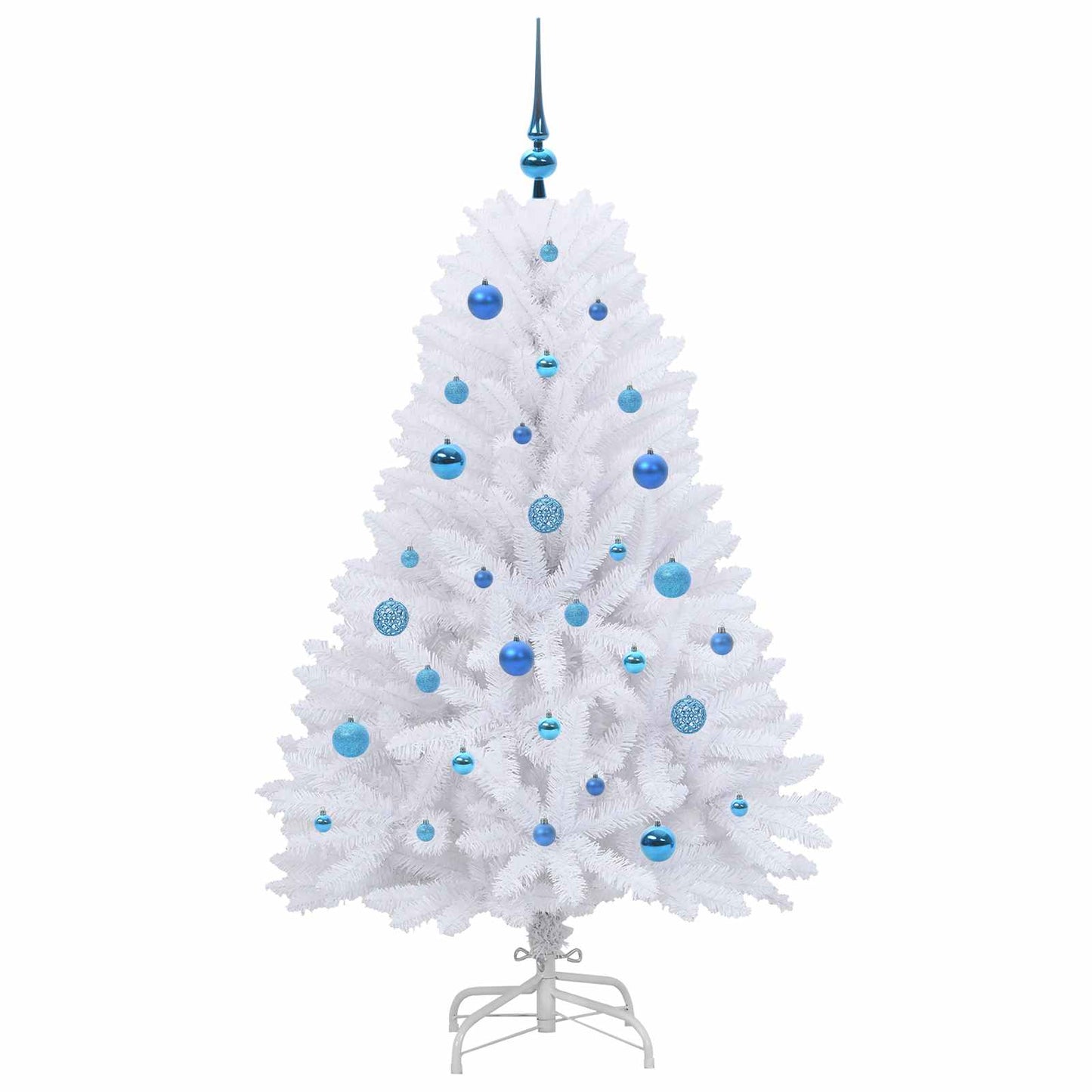 Artificial Hinged Christmas Tree White 150 cm PVC and Steel
