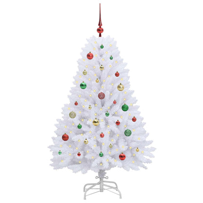 Artificial Hinged Christmas Tree White 150 cm PVC and Steel