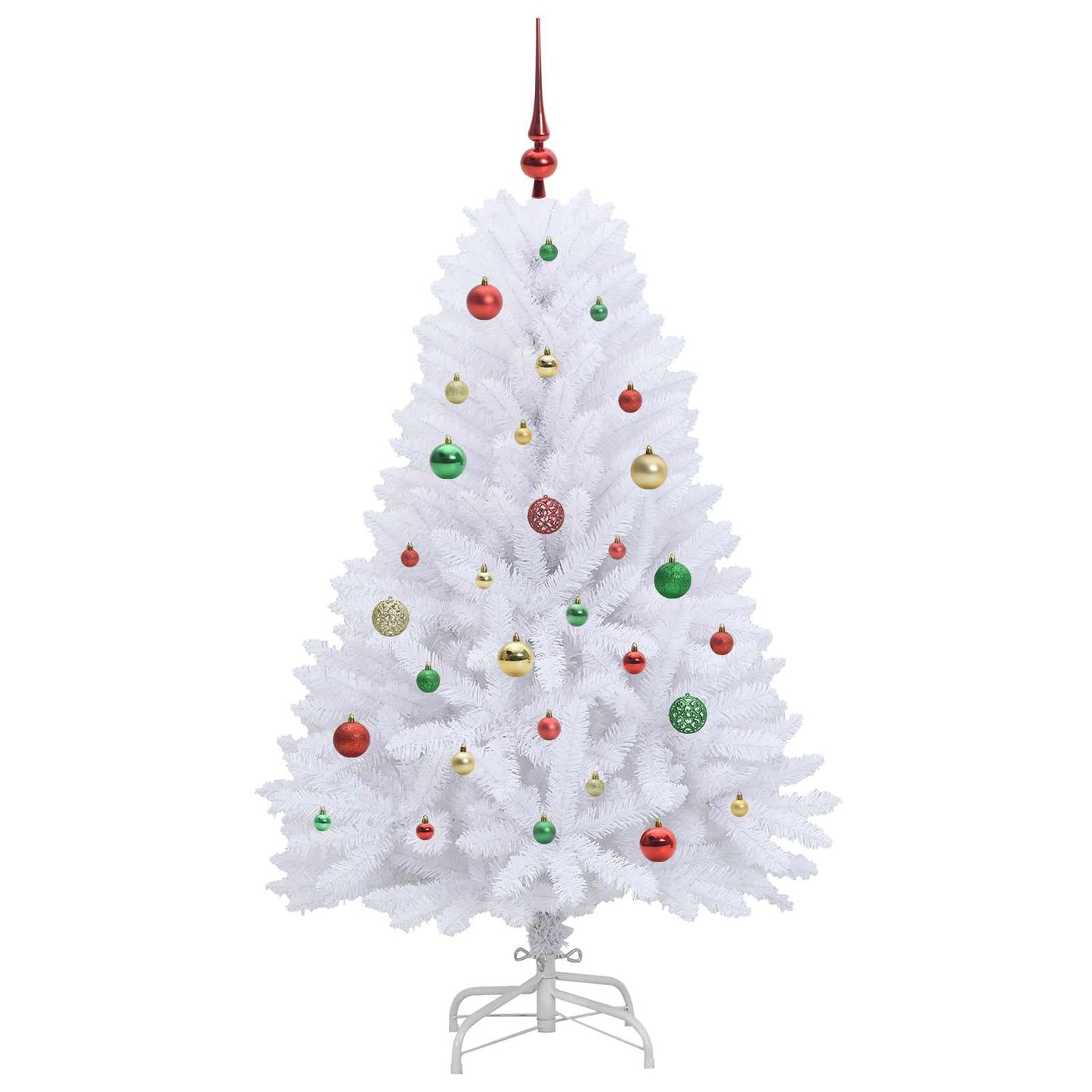 Artificial Hinged Christmas Tree White 150 cm PVC and Steel