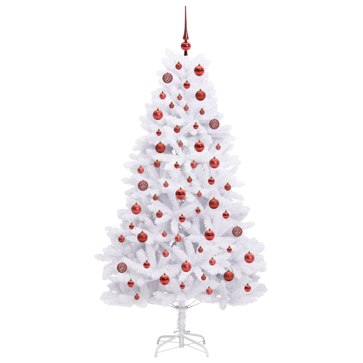 Artificial Hinged Christmas Tree White 180 cm PVC and Steel