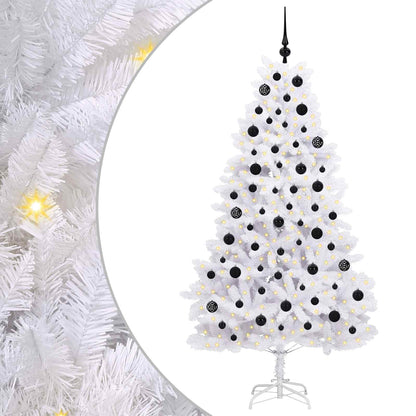 Artificial Hinged Christmas Tree White 180 cm PVC and Steel