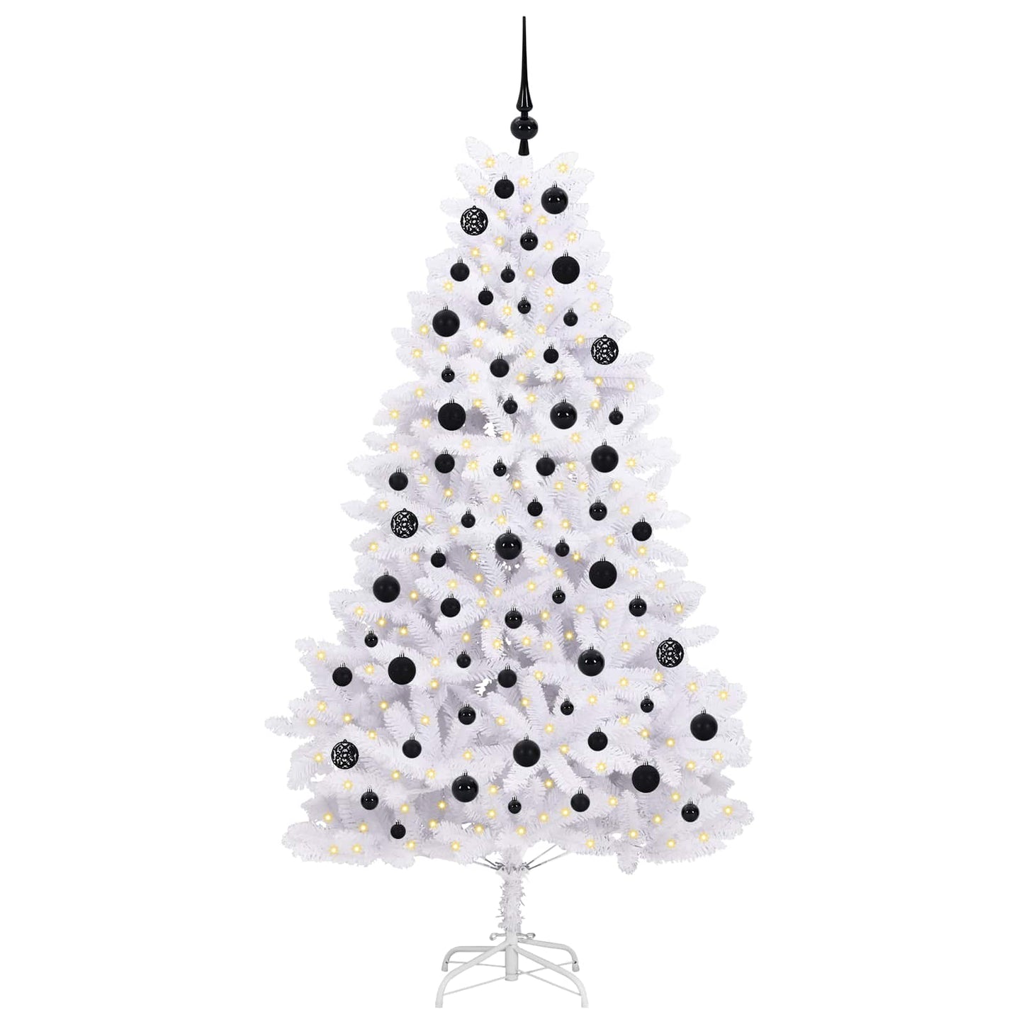 Artificial Hinged Christmas Tree White 180 cm PVC and Steel