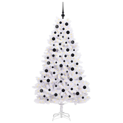 Artificial Hinged Christmas Tree White 180 cm PVC and Steel