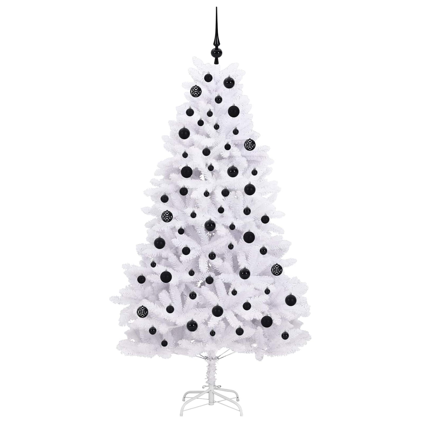 Artificial Hinged Christmas Tree White 180 cm PVC and Steel