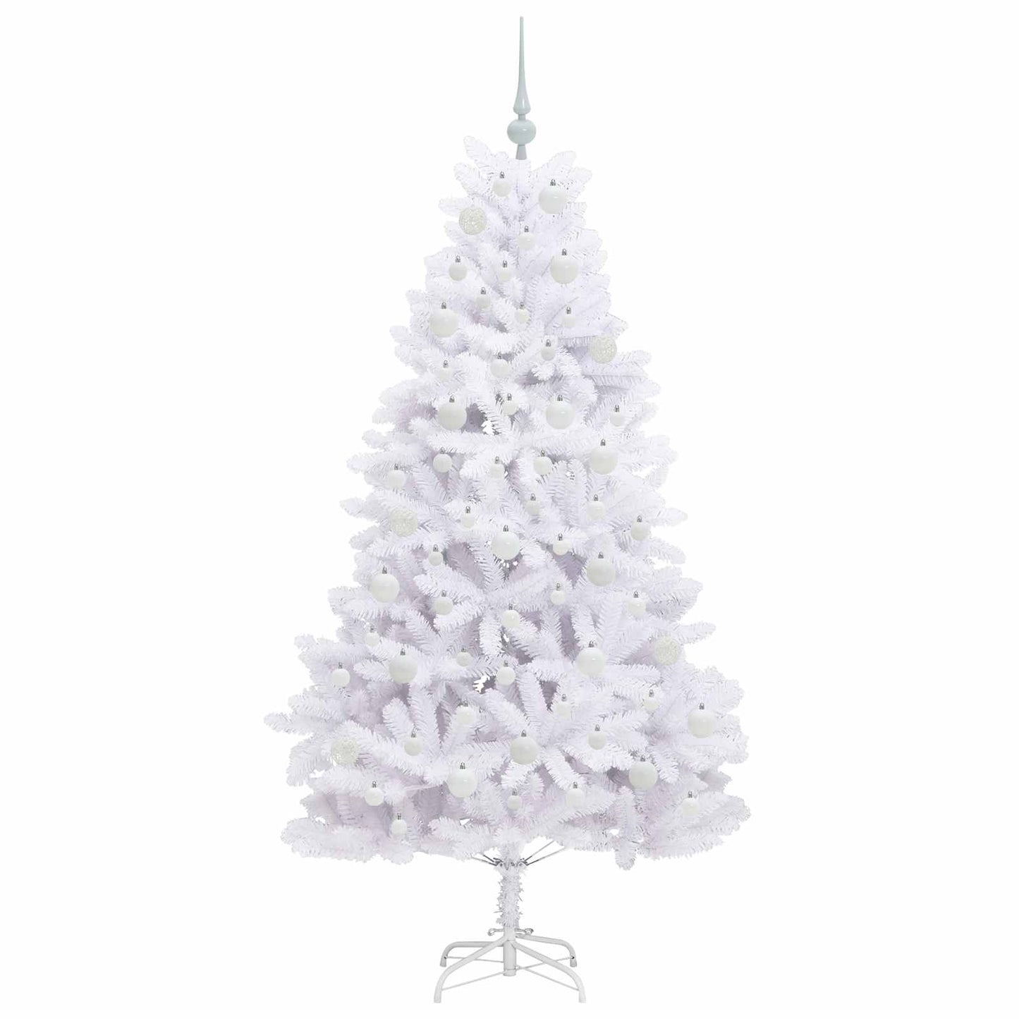 Artificial Hinged Christmas Tree White 180 cm PVC and Steel