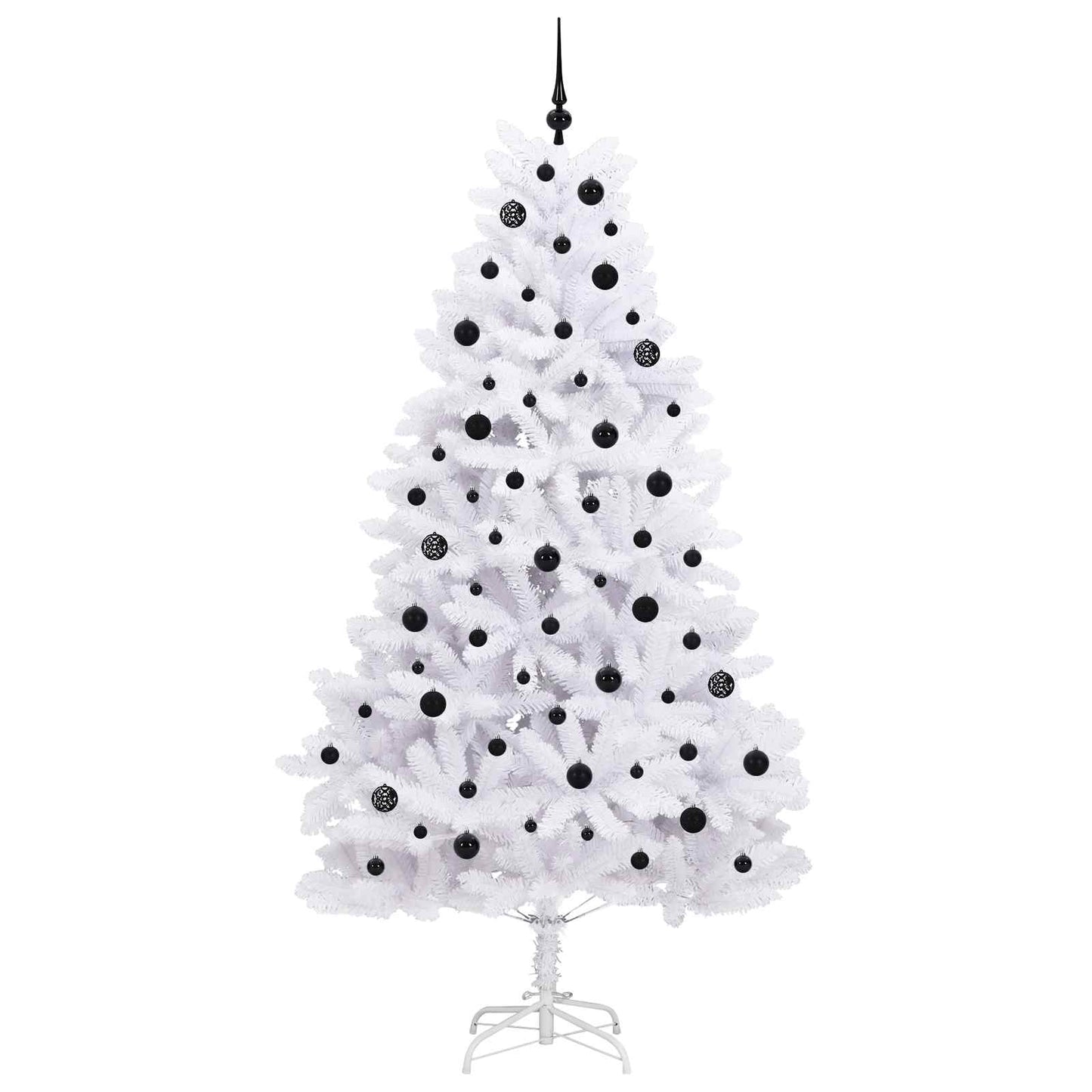 Artificial Hinged Christmas Tree White 210 cm PVC and Steel
