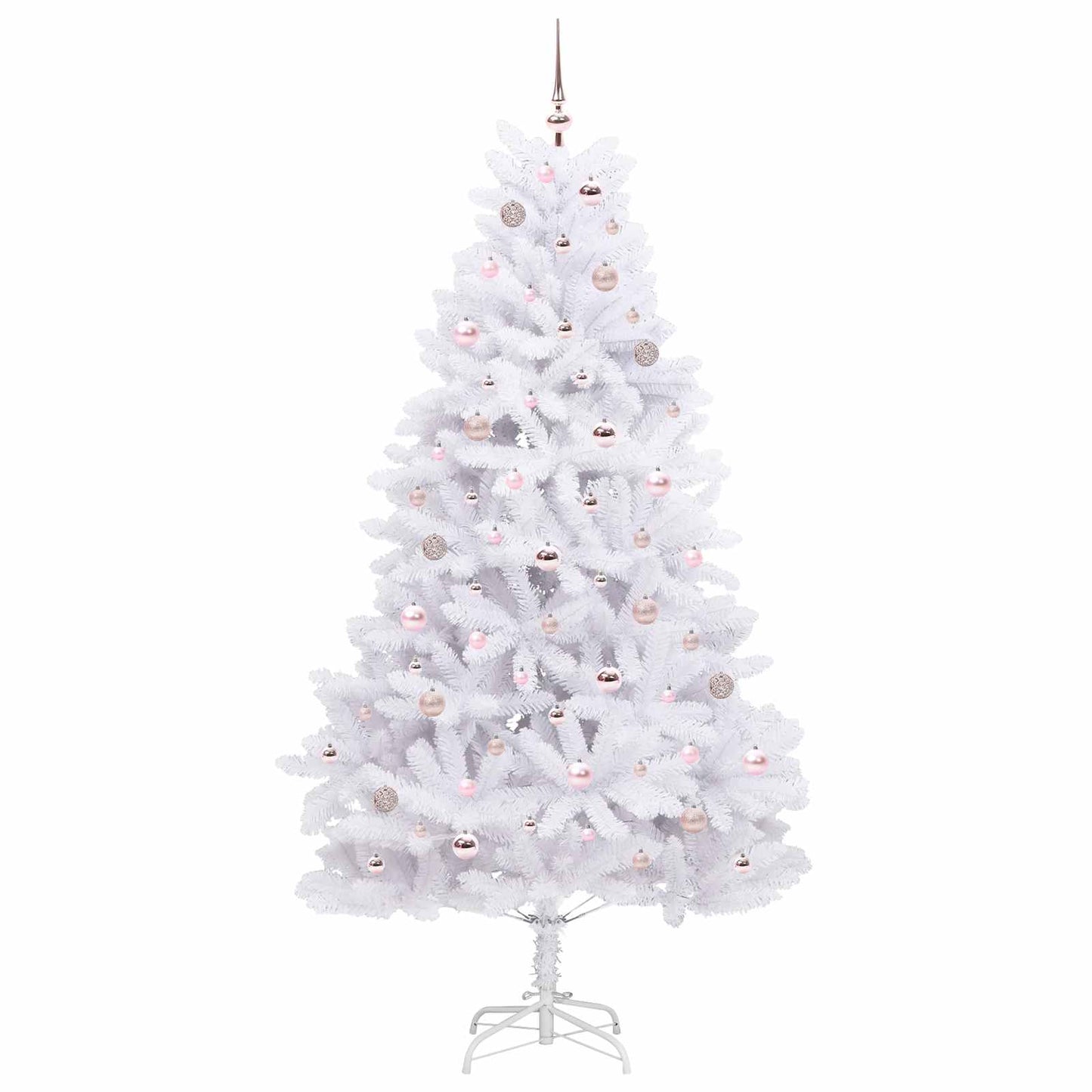 Artificial Hinged Christmas Tree White 210 cm PVC and Steel