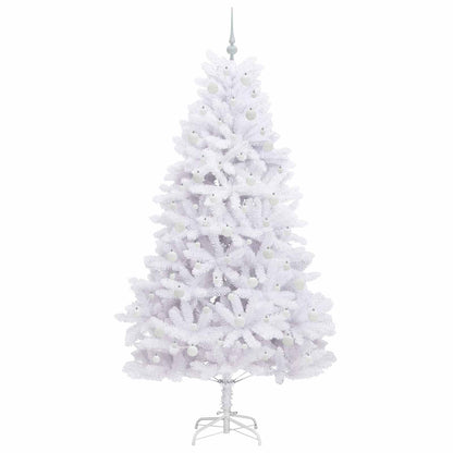 Artificial Hinged Christmas Tree White 210 cm PVC and Steel