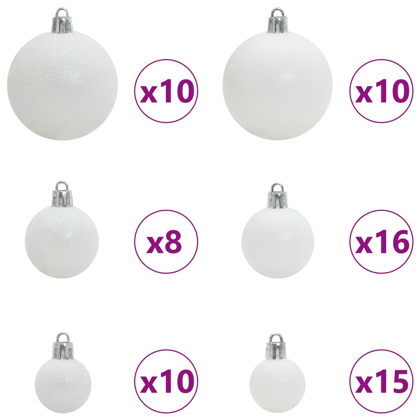 Artificial Hinged Christmas Tree White 210 cm PVC and Steel
